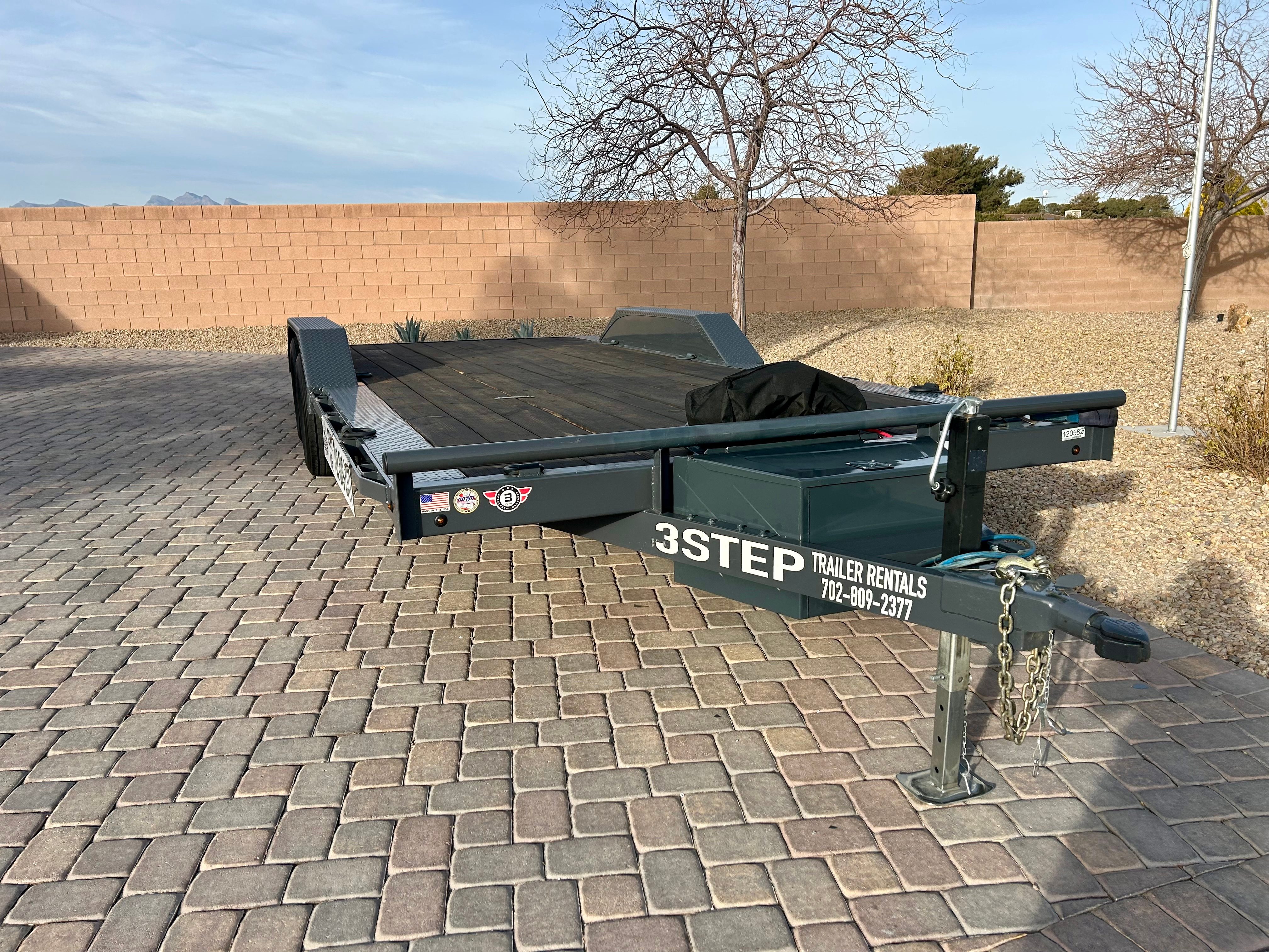 Car trailer rental Las Vegas NV — drive-over car hauler